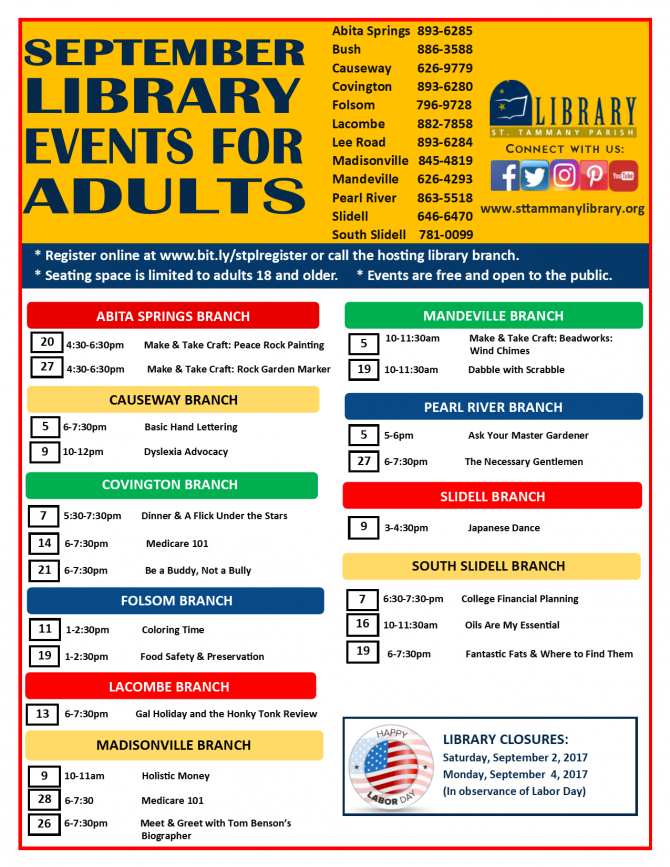 Something for Everyone St. Tammany Parish Library